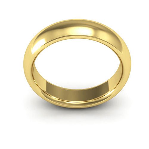 14K Yellow Gold 5mm heavy weight half round comfort fit wedding band - DELLAFORA