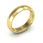 14K Yellow Gold 5mm heavy weight half round comfort fit wedding band - DELLAFORA