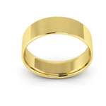 14K Yellow Gold 6mm extra light flat comfort fit wedding bands - DELLAFORA