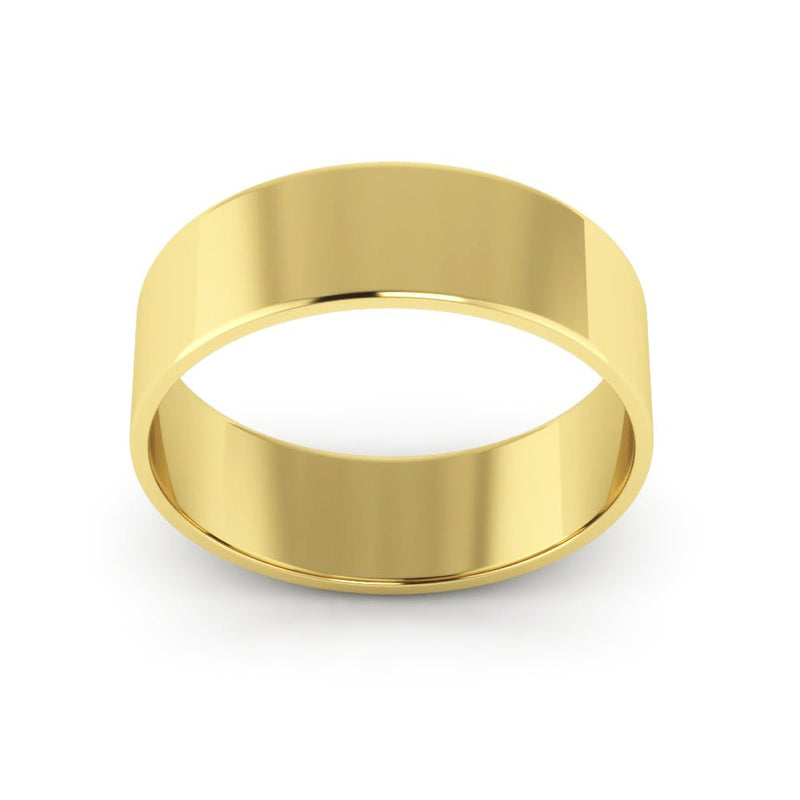 14K Yellow Gold 6mm extra light flat wedding bands - DELLAFORA