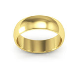 14K Yellow Gold 6mm half round wedding band - DELLAFORA