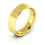 14K Yellow Gold 6mm heavy weight flat comfort fit wedding band - DELLAFORA