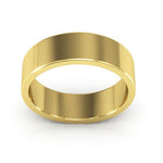 14K Yellow Gold 6mm heavy weight flat wedding band - DELLAFORA