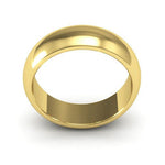 14K Yellow Gold 6mm heavy weight half round wedding band - DELLAFORA