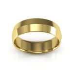 14K Yellow Gold 6mm knife edge comfort fit wedding band - DELLAFORA