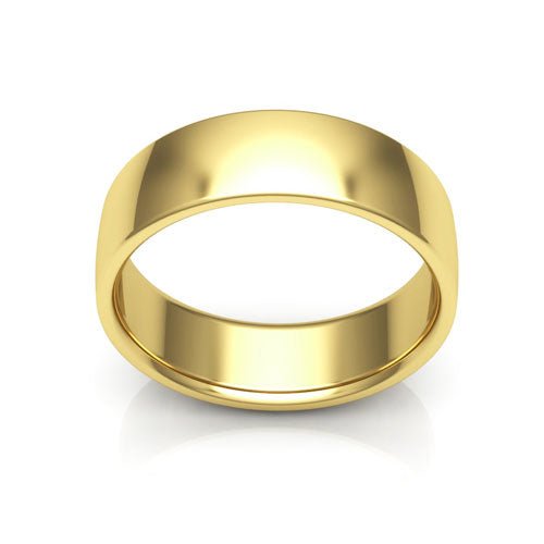 14K Yellow Gold 6mm low dome comfort fit wedding band - DELLAFORA