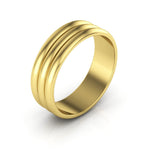 14K Yellow Gold 6mm rigged half round wedding band - DELLAFORA