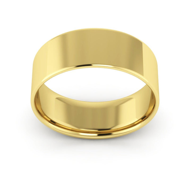 14K Yellow Gold 7mm extra light flat comfort fit wedding bands - DELLAFORA