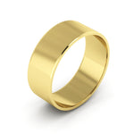 14K Yellow Gold 7mm extra light flat wedding bands - DELLAFORA
