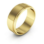 14K Yellow Gold 7mm flat edge design wedding band - DELLAFORA