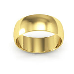 14K Yellow Gold 7mm half round wedding band - DELLAFORA