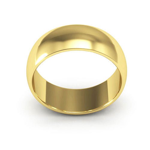 14K Yellow Gold 7mm half round wedding band - DELLAFORA