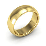 14K Yellow Gold 7mm heavy weight half round comfort fit wedding band - DELLAFORA