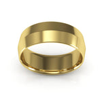 14K Yellow Gold 7mm knife edge comfort fit wedding band - DELLAFORA