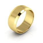 14K Yellow Gold 8mm beveled edge wedding band - DELLAFORA