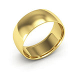 14K Yellow Gold 8mm half round comfort fit wedding band - DELLAFORA
