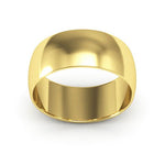 14K Yellow Gold 8mm half round wedding band - DELLAFORA