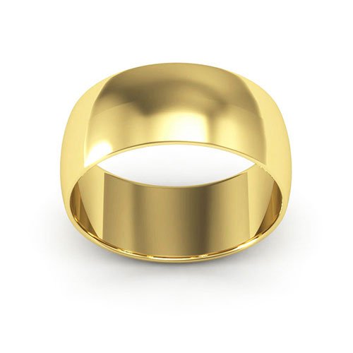 14K Yellow Gold 8mm half round wedding band - DELLAFORA