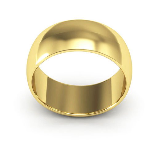 14K Yellow Gold 8mm half round wedding band - DELLAFORA