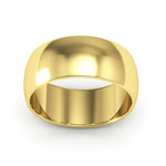 14K Yellow Gold 8mm half round wedding band - DELLAFORA