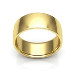 14K Yellow Gold 8mm low dome comfort fit wedding band - DELLAFORA