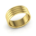 14K Yellow Gold 8mm rigged half round comfort fit wedding band - DELLAFORA