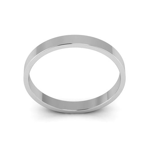 18K White Gold 2.5mm flat wedding band - DELLAFORA