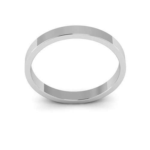 18K White Gold 2.5mm flat wedding band - DELLAFORA