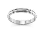 18K White Gold 2.5mm milgrain wedding band - DELLAFORA