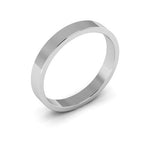 18K White Gold 3mm flat wedding band - DELLAFORA