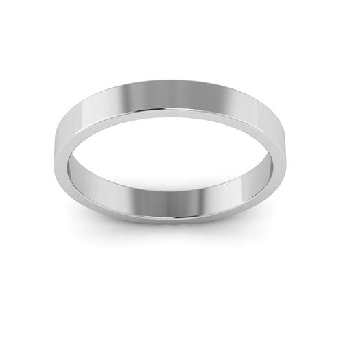 18K White Gold 3mm flat wedding band - DELLAFORA