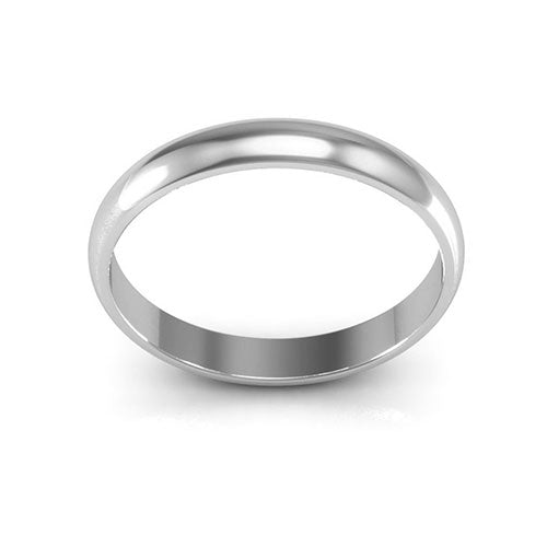 18K White Gold 3mm half round wedding band - DELLAFORA