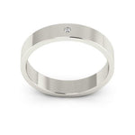 18K White Gold 4mm flat diamond wedding band - DELLAFORA