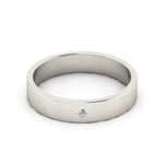 18K White Gold 4mm flat diamond wedding band - DELLAFORA