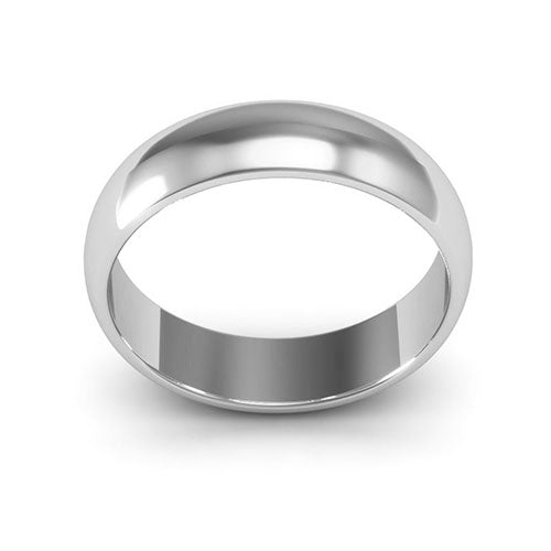 18K White Gold 5mm half round wedding band - DELLAFORA