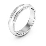 18K White Gold 5mm milgrain comfort fit wedding band - DELLAFORA