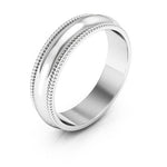 18K White Gold 5mm milgrain wedding band - DELLAFORA