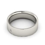 18K White Gold 6mm flat comfort fit diamond wedding band - DELLAFORA