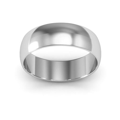 18K White Gold 6mm half round wedding band - DELLAFORA