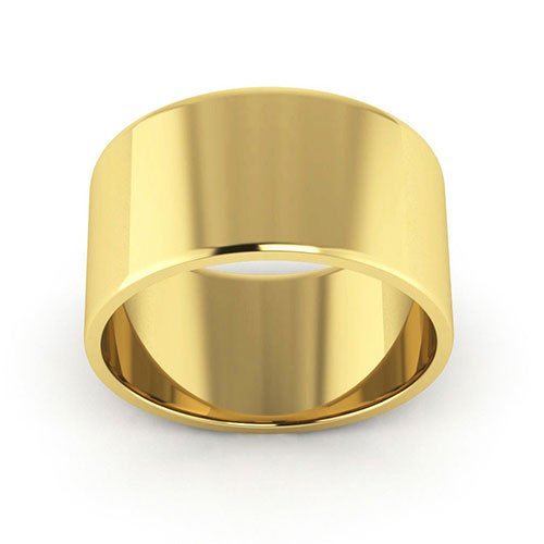 18K Yellow Gold 10mm flat wedding band - DELLAFORA