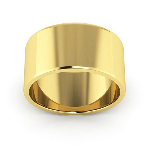 18K Yellow Gold 10mm flat wedding band - DELLAFORA
