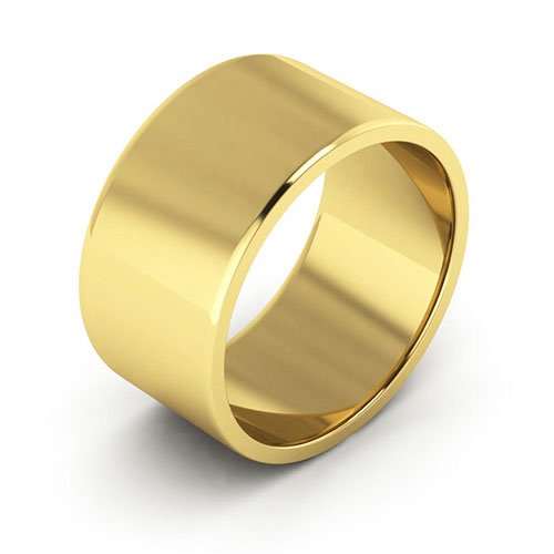 18K Yellow Gold 10mm flat wedding band - DELLAFORA