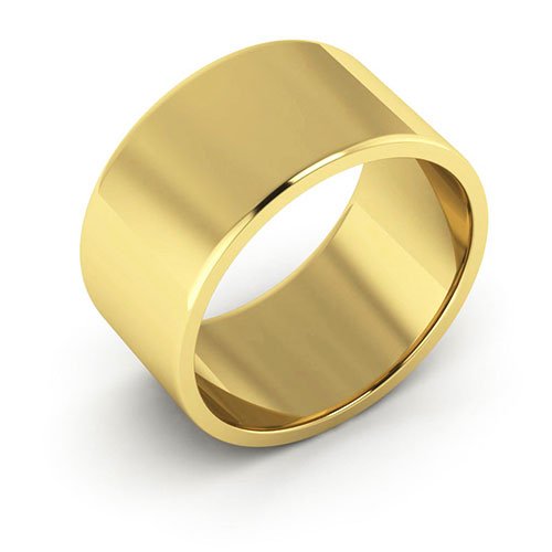 18K Yellow Gold 10mm flat wedding band - DELLAFORA