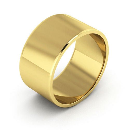18K Yellow Gold 10mm flat wedding band - DELLAFORA