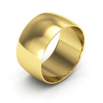 18K Yellow Gold 10mm half round wedding band - DELLAFORA