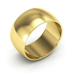 18K Yellow Gold 10mm half round wedding band - DELLAFORA