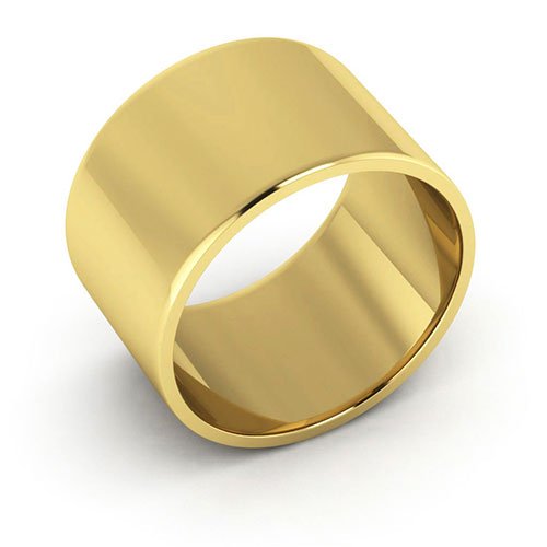 18K Yellow Gold 12mm flat wedding band - DELLAFORA