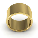 18K Yellow Gold 12mm heavy weight flat wedding band - DELLAFORA