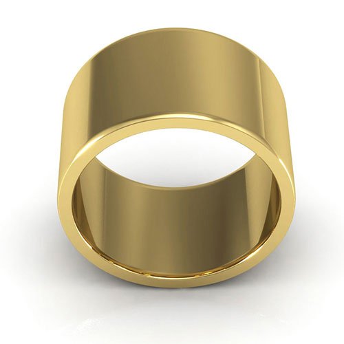18K Yellow Gold 12mm heavy weight flat wedding band - DELLAFORA