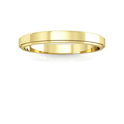 18K Yellow Gold 2.5mm flat edge design wedding band - DELLAFORA
